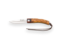 Iberian Joker Faca ibérica NO147, Faca com cabo de oliveira com virola de resistência. Lâmina de aço inoxidável mova 1.4116 de 8 cm.