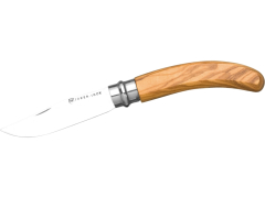 Navaja con puño de olivo Joker NO21, virola giratoria, hoja de 7,5 cm Inox 420, herramienta de pesca, caza, camping y senderismo