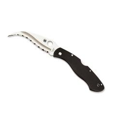 Spyderco STE-C12GS Civilian Hunting Knife SpyderEdge Lame en acier VG-10 de 10,5 cm de long avec manche en G-10 noir. Comprend un clip et un trou de sécurité