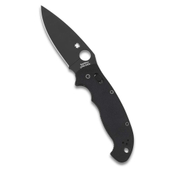 Spyderco STE-C95GPBBK2 Manix 2 XL faca dobrável com 9,8 cm de comprimento de lâmina lisa acetinada preta CPM S30V de aço e cabo G10 preto. Inclui clipe ambidextro 