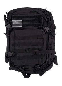 Mochila táctica P0013N negra 35-40L, nylon 600D, MOLLE y cuatro compartimentos