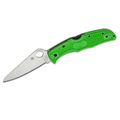 Spyderco STE-C91FPGR2 Pacific Salt 2 Jagdmesser 9,6 cm lang ultra korrosionsbeständig LC200N Stahl satiniert glatte Klinge mit grünen FRN Griffe- Inklusive Edelstahl-Taschenclip 4 Positionen