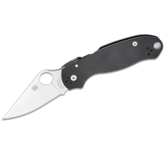 Spyderco STE- C223GP Tactical Knife Für 3 Klingen Drop Pôint glatt satiniert CPM S45VN Stahl 7,5 cm lang mit schwarzem G-10 Griff. Inklusive beidhändigem Clip