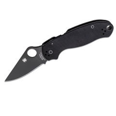 Spyderco STE- C223GPBK Tactical Knife 3 Klinge schwarz Drop Pôint glatten Stahl CPM S45VN 7,5 cm lang und schwarz G-10 Griff. Inklusive beidhändigem Clip