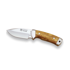 Cuchillo desollador Joker "Pecari" CO20, hoja MOVA de 8,5 cm, virola inox, cachas en madera de olivo, hoja de 8,5 cm, 160 gr, herramienta de pesca, caza, camping y senderismo