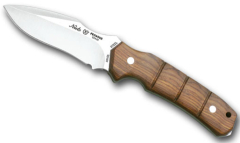 Faca Pegasus 6101 Miguel Nieto 22,5 cm, com folha de aço 9,5 cms e mango de madeira cocobolo natural com premium de couro (marrom) com âncora multiposition
