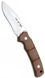 Faca de Pegasus 6102 Miguel Nieto 19,5 cm, lâmina de aço de 8 cm e mango de madeira cocobolo natural com premium de couro (marrom) com âncora multiposition