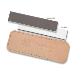 Spyderco STE-303MF Pierre de Aiguisage des couteaux et rasoirs de de poche Double Stuff de grain moyen et fin, de céramique et saphir synthétique, de brun et blanc