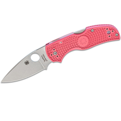 Couteau pliant Spyderco STE-C41PPN5 Native 5 Lame en acier CPM-S30V satiné lisse, longueur 7,5 cm, manche FRN rose. Clip de poche ambidextre  