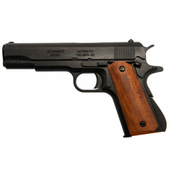Réplica de uma pistola automática de calibre 45, M1911 da 1ª e 2ª Guerras Mundiais, feita de cabos de metal e madeira, para decoração, não funcional