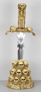 Dekoration Messer C/peana Totenköpfe