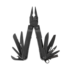 Leatherman LTM-831563 Rebar®. Multiherramienta  con 17 funciones. Color Negro. Para uso profesional y proyectos en el hogar /  Funda Molle, negra y garantía. 