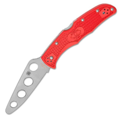 Spyderco STE-C10TR Endura 4 Couteau d'entraînement avec 9,7 cm d'acier AUS-6 émoussé, manche en titane, clip de poche ambidextre.