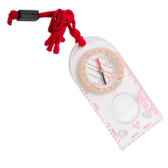 Bussola per la mappatura dell'olio con lente d'ingrandimento con righello in pollici e cm per le misure, in scatola di presentazione