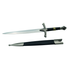 Daga de Ned Stark de Juegos de Tronos - Game of thrones, Winter is coming, hoja de 24,5 cm, color plata, réplica no oficial