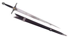 Sword of Galadriel die Ringe der Macht. Handle de Stahl und Kunststoff mit Nickel-Finish. Gesamtgröße de 106 cm, Klinge fertig in Stahl, umfasst Kunstlederscheide mit Lederband de. Inoffizielle Replik.