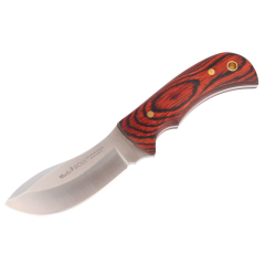 Cuchillo de caza Muela Sioux SIOUX-10R,cachas de madera prensada coral, tamaño total de 21 cm, enterizo + tarjeta multiusos de regalo