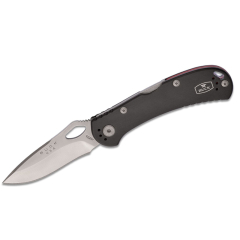 Buck Knive STE-0722BKS1 722 SpitFire Folding Knife Lama Drop Point satinata da 8,3 cm in acciaio inox 420HC e manico in alluminio anodizzato nero, clip da tasca in acciaio inox a 4 vie