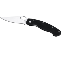 Couteau Spyderco STE-C36GPE Military Tactical, 10,2 cm de long CPM-S110V Lame lisse en acier inoxydable satiné avec manche en G10 noir. Comprend un clip pour droitier et un trou pour lanière.