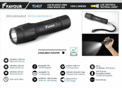 Recarregável tático com branco lanterna de Led cree 1030lumens T1417