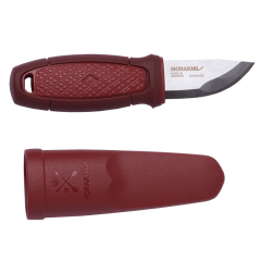 Morakniv STE-12648 Messer de Eldris Jagd, Klinge de Edelstahl 12c27 de 5,9 cm und Griff de Polymer und TPE Gummi de rote Farbe. Inklusive Scheide mit Schnappverschluss und Lanyard Loch  