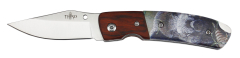 Navaja Third K2466J1, mango ABS con decoración de jabalí en 3d, hoja de acero inox de 6,5 cm.