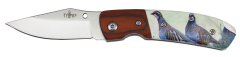 Navaja Third K2466P, mango ABS con decoración de perdiz en 3d, hoja de acero inox de 6,5 cm.