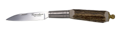 Navaja Gallega Tramuntana Knives TK-411 , fabricación española, mango de Cuerno de Ciervo, hoja de acero inox 420 de 6.5 cm. Ref. TK-411.