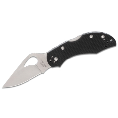 Spyderco STE-BY10GP2 Faca dobrável Byrd Robin 2 com lâmina lisa de Aço inoxidável 8Cr13MoV de 6,4 cm de acabamento acetinado de 6,4 cm de longo, cabo G-10 em preto. Inclui clip de bolso ambidestro.