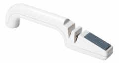 KitchenCraft - Affilacoltelli e forbici, facile da usare, design 3 in 1, bianco, 22 x 3 x 4,5 cm, 22 x 3 x 4,5 cm, 3 pollici.