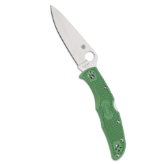 Spyderco STE-C10FPGR Taschenmesser Endura 4 Leichte glatte Klinge Drop point VG-10 Stahl satiniert 9,7 cm lang mit grünem FRN Griff . Beidhändiger Taschenclip  