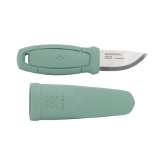Morakniv STE-13855 Faca de caça de Eldris LightDuty, Lâmina de aço inoxidável Sandvik 12C27 de 5,9 cm e cabo de borracha TPE de cor verde menta. Inclui uma bainha de polipropileno rígido