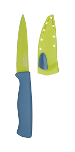 Colourworks Cuchillo Mondador con Funda para Afilar Cuchillos Edgekeeper, Acero Inoxidable, Verde, 9,5 cm