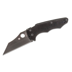 Spyderco STE-C253GPBBK Canivete Yojumbo lâmina preta lisa de aço CPM S30V de 10,1 cm Wharncliffe de acabamento acetinado e cabo de G-10 de aço inoxidável preto. Inclui clipe de bolso multiposição
