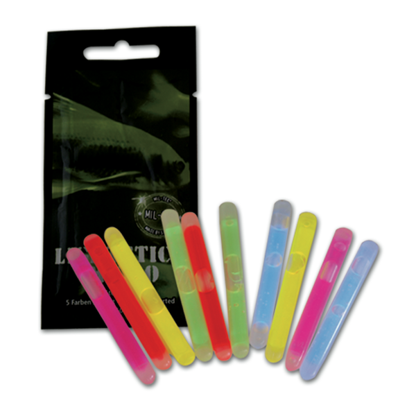 Las barras luminosas generan una luz química sin necesidad de usar pilas, baterias  ncorriente eléctrica