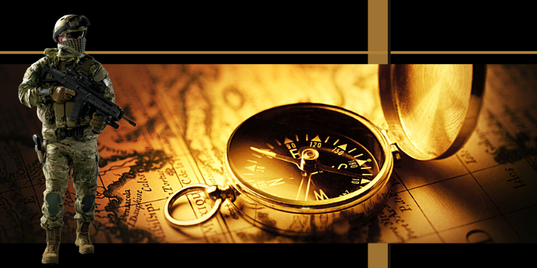  brújula en una partida de airsoft