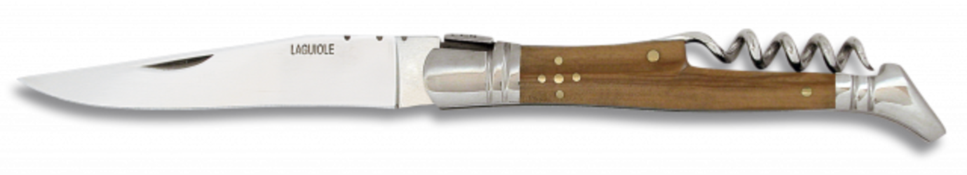 Faca Laguiole folha de madeira Natural do aço inoxidável 10 Mango madeira Cm verde-oliva com saca-rolhas 10775