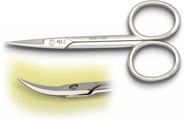 Tesoura corte curva fina de cutículas ponta de aço de carbono de 9 cm - 3 1/2 15039