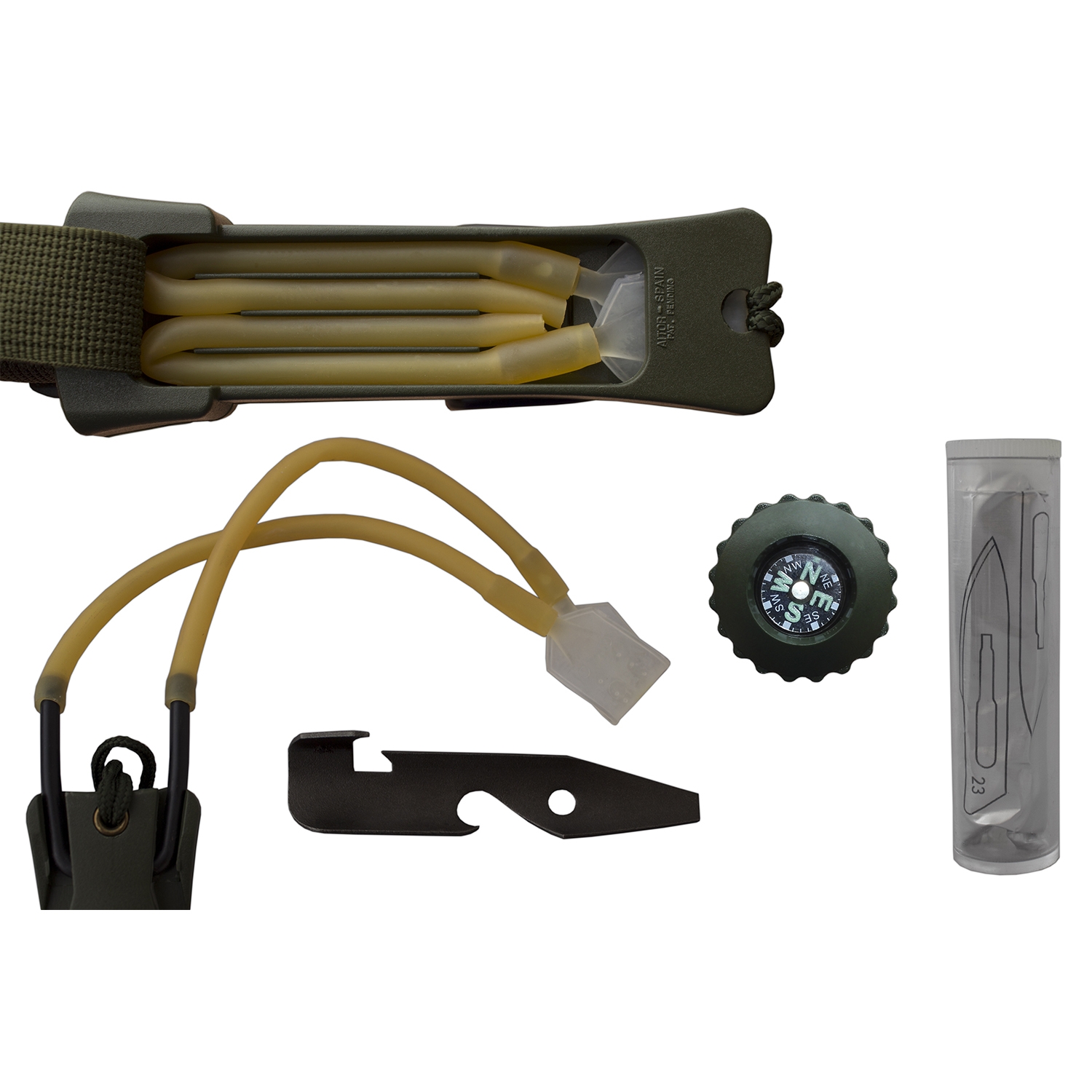 Faca de sobrevivência selva King III Aitor, 10,5 cm, cartão de múltiplos propósito e bandana da folha imita dom