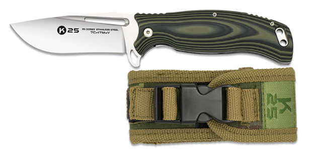 Faca K25 Cnc G.10 Verde-preto 10 Cm