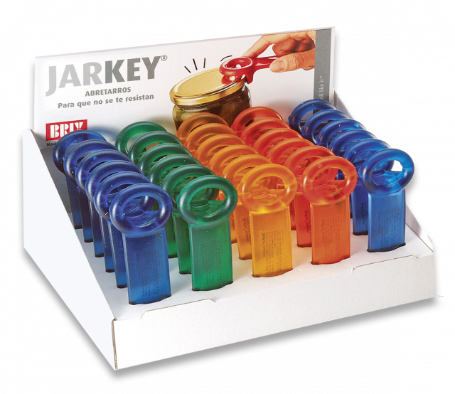 Abretarros Jarkey, expositor de 30 unidades, de plástico rígido, 27031