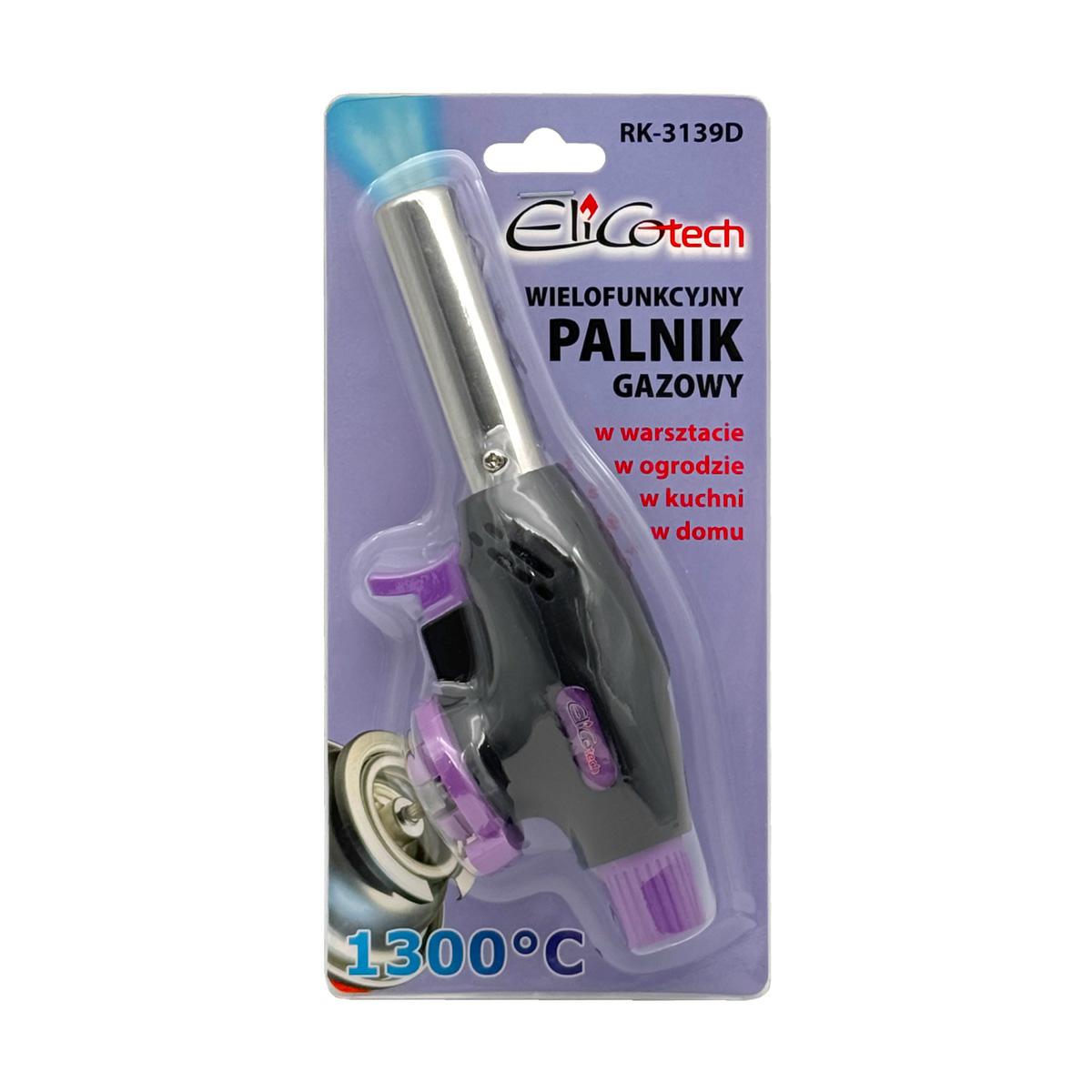 Maçarico a gás RK-3139D deElico, ideal para cozinhar e soldar luz, ignição piezoeléctrica, chama ajustável, portátil, seguro, recarregável e fácil deutilizar para trabalhos de precisão de.