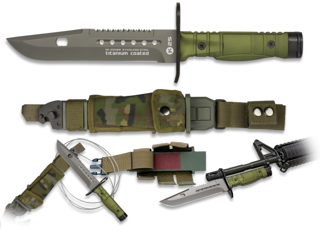 Faca K25 Baioneta Verde. 17.7