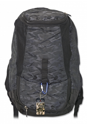 Mochila Barbaric em preto, material nylon, fecho com zíper, 30 litros de capacidade