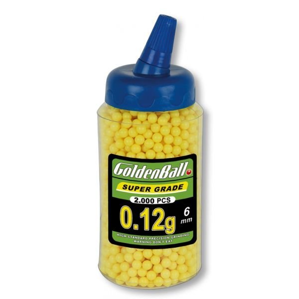 Pelotas de PVC para armas Airsoft Golden Ball 6 Mm 0,12 g 2000 bolas barco de plástico 35011