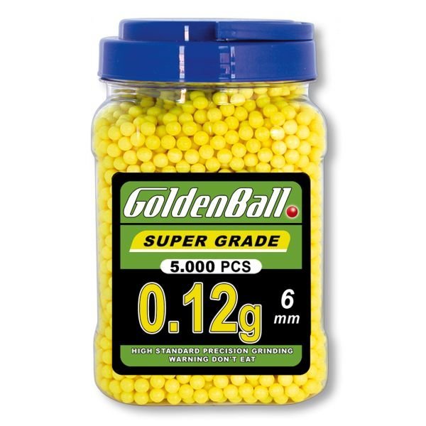 Jar com bola em Pvc para armas Airsoft Golden Ball 6 bolas de 0,12 g 35036 5000 Mm