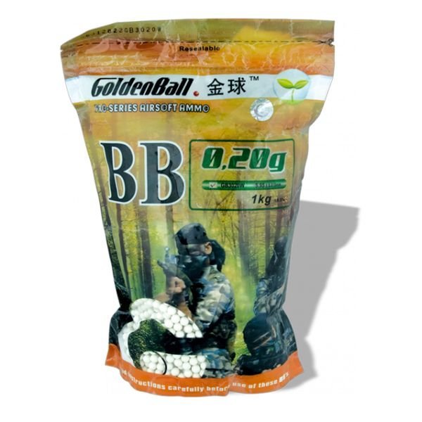 Saco de bolas de plástico Pvc compacto para armas Airsoft Golden Ball 6 Mm 0,20 g 1 kg de tomates 35634