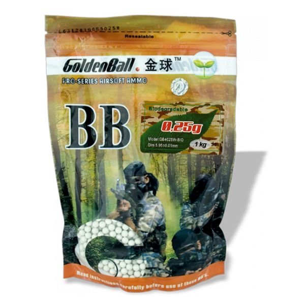 Bola de Pvc de precisão para armas de Airsoft Golden Ball 6 Mm 0,25 g em saco com 1 Kg de bolas 35656