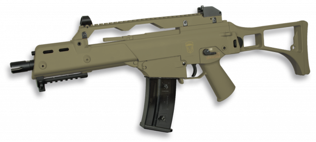 Submachine metralhadora elétrica de Airsoft Golden Eagle / 6681 cor então 110 m/s - capacidade de 365 fps de 360 bolas, bateria e carregador incluído.