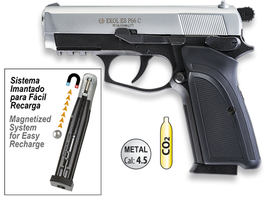 Ekol Es P66c White Co2 Pistol Cal 4.5